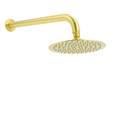 WELS Brushed Gold 8" Shower Rainfall Head + 355mm Straight Wall Mounted Arm Set V1233-A201GKSR108G
