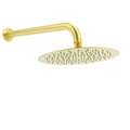 PVD Brushed Gold 10" Shower Rain Head 355mm Straight Wall Mount Arm Bathroom Set V1233-A201GKSR110G