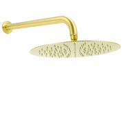 PVD Brushed Gold 12" Shower Rain Head 355mm Straight Wall Mount Arm Bathroom Set V1233-A201GKSR112G