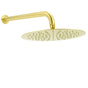 PVD Brushed Gold 12" Shower Rain Head 355mm Straight Wall Mount Arm Bathroom Set V1233-A201GKSR112G