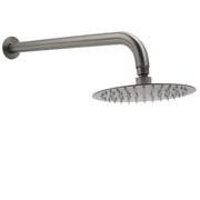WELS Gun Metal Round 8" Rain Shower Head 400mm Straight Wall Mounted Arm Bath Set V1233-A201GMKSR108GM