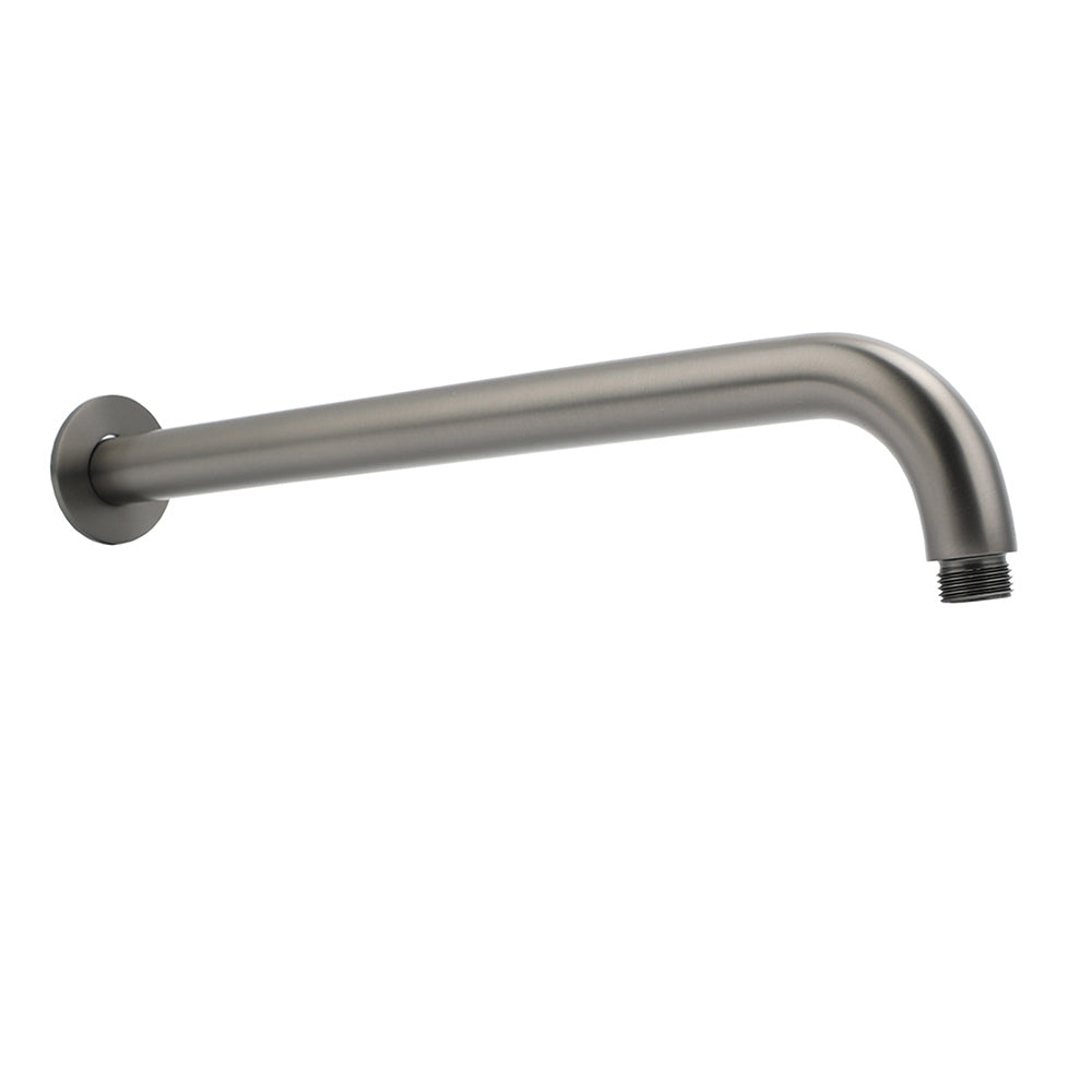 WELS Gun Metal Round 8" Rain Shower Head 400mm Straight Wall Mounted Arm Bath Set V1233-A201GMKSR108GM