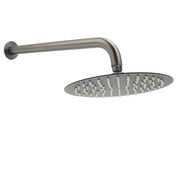 WELS Gun Metal Round 10" Rain Shower Head 400mm Straight Wall Mounted Arm Bath Set V1233-A201GMKSR110GM
