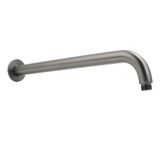 WELS Gun Metal Round 10" Rain Shower Head 400mm Straight Wall Mounted Arm Bath Set V1233-A201GMKSR110GM