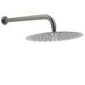 WELS Gun Metal Round 12" Rain Shower Head 400mm Straight Wall Mounted Arm Bath Set V1233-A201GMKSR112GM