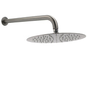 WELS Gun Metal Round 12" Rain Shower Head 400mm Straight Wall Mounted Arm Bath Set V1233-A201GMKSR112GM