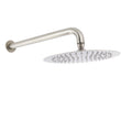 WELS Brushed Nickel Round 10" Rain Shower Head Straight Wall Mount Arm Mixer Set V1233-A201NKSR110N
