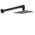Matt Black Square 8" Rainfall Shower Head & 400mm Brass Straight Wall Mount Arm Set V1233-A203BKSS108B
