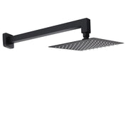 Matt Black Square 8" Rainfall Shower Head & 400mm Brass Straight Wall Mount Arm Set V1233-A203BKSS108B