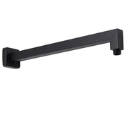 Matt Black Square 8" Rainfall Shower Head & 400mm Brass Straight Wall Mount Arm Set V1233-A203BKSS108B