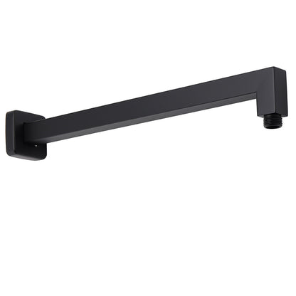 Matt Black Square 8" Rainfall Shower Head & 400mm Brass Straight Wall Mount Arm Set V1233-A203BKSS108B
