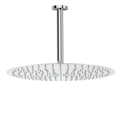 WELS Chrome Large 16" Round Rain Shower Head 300mm Ceiling Dropper Extension Arm Set V1233-A501FKSR116