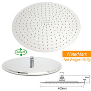 WELS Chrome Large 16" Round Rain Shower Head 300mm Ceiling Dropper Extension Arm Set V1233-A501FKSR116