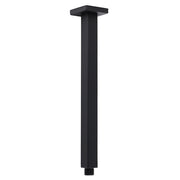 Matt Black 16" Large Rainfall Shower Head 300mm Ceiling Dropper Arm Square Mixer Taps V1233-A502300BKSS116B