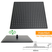 Matt Black 16" Large Rainfall Shower Head 300mm Ceiling Dropper Arm Square Mixer Taps V1233-A502300BKSS116B