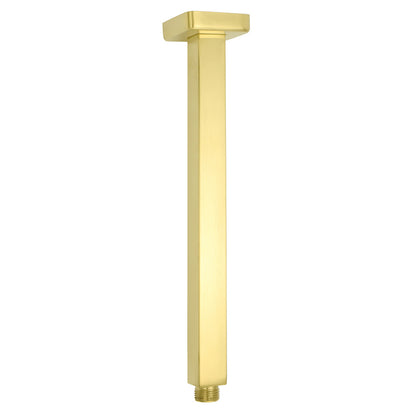 Brushed Gold Square 30cm Shower Bath Component Brass Ceiling Extension Dropper Arm V1233-A502300G2