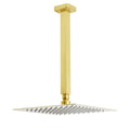 Brushed Gold Square 10" Rainfall Shower Head 30cm Ceiling Dropper Extension Arm Set V1233-A502300GKSS110G