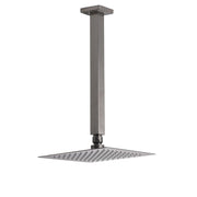 Gun Metal Square 8" Rainfall Shower Head 300mm Ceiling Dropper Arm Bath Set WELS V1233-A502300GMKSS108GM
