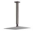 Gun Metal Square 10" Rainfall Shower Head 300mm Ceiling Dropper Arm Bath Set WELS V1233-A502300GMKSS110GM