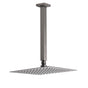 Gun Metal Square 10" Rainfall Shower Head 300mm Ceiling Dropper Arm Bath Set WELS V1233-A502300GMKSS110GM