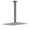 Gun Metal Square 12" Rainfall Shower Head 300mm Ceiling Dropper Arm Bath Set WELS V1233-A502300GMKSS112GM