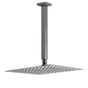 Gun Metal Square 12" Rainfall Shower Head 300mm Ceiling Dropper Arm Bath Set WELS V1233-A502300GMKSS112GM