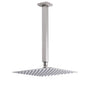 Brushed Nickel Square 10" Rain Shower Head 300mm Brass Ceiling Dropper Arm Set V1233-A502300NKSS110N