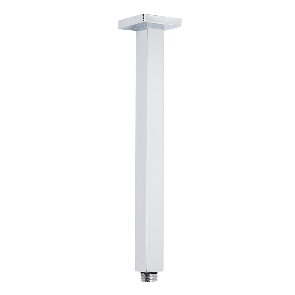 WELS 12" Rainfall Shower Head 300mm Ceiling Dropper Extension Arm Chrome Square Set V1233-A502F300KSS112