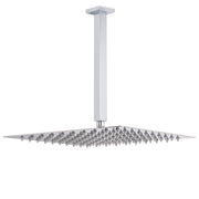 WELS 16" Rainfall Shower Head 300mm Ceiling Dropper Extension Arm Chrome Square Set V1233-A502F300KSS116