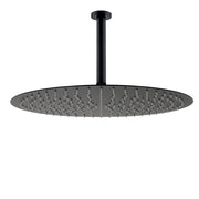 Matt Black Round 16" Extra Large Rain Shower Head 300mm Ceiling Dropper Arm Set V1233-A511300BKSR116B
