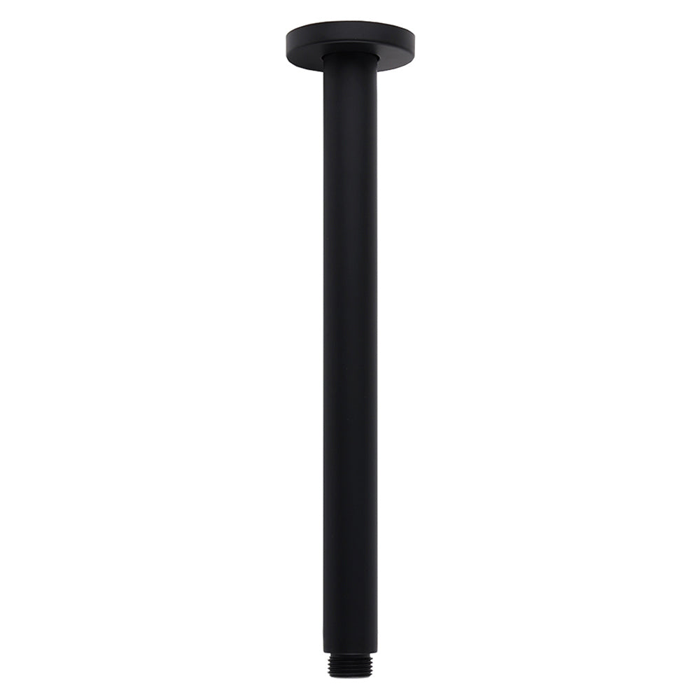 Matt Black Round 16" Extra Large Rain Shower Head 300mm Ceiling Dropper Arm Set V1233-A511300BKSR116B