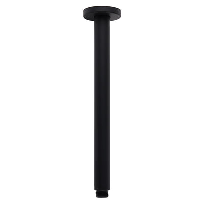 Matt Black Round 16" Extra Large Rain Shower Head 300mm Ceiling Dropper Arm Set V1233-A511300BKSR116B