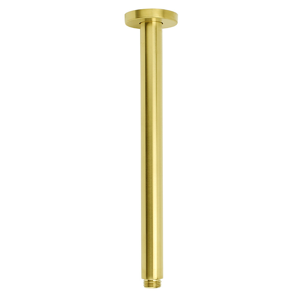 Brushed Gold Round 30cm Brass Shower Ceiling Extension Dropper Arm Bathroom Component V1233-A511300G2