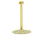 Brushed Gold 8" Round Thin Shower Rain Head 300mm Ceiling Dropper Arm Bath Set V1233-A511300GKSR108G