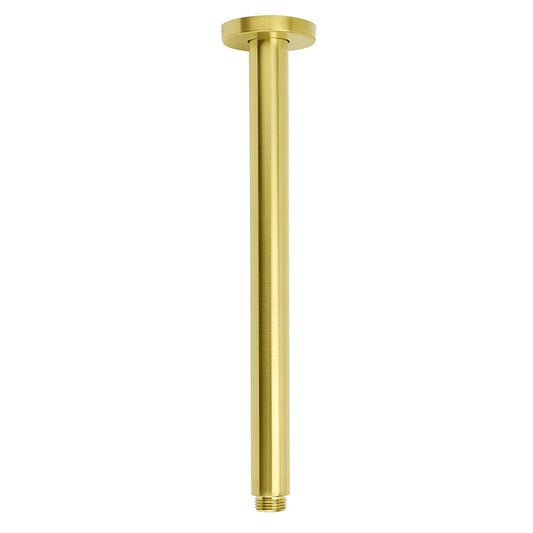 Brushed Gold 8" Round Thin Shower Rain Head 300mm Ceiling Dropper Arm Bath Set V1233-A511300GKSR108G