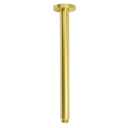 WELS 10" Round Stainless Steel Shower Head Extension Ceiling Arm Set Brushed Gold V1233-A511300GKSR110G