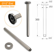 Gunmetal Round 300mm Brass Shower Arm Ceiling Mount Extension Dropper For Head V1233-A511300GM