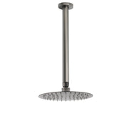 WELS Gun Metal Round 8" SUS Rainfall Shower Head 300mm Ceiling Dropper Arm Set V1233-A511300GMKSR108GM