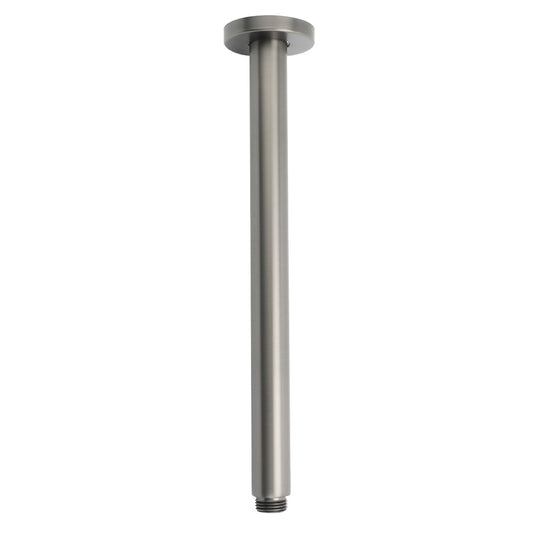 WELS Gun Metal Round 8" SUS Rainfall Shower Head 300mm Ceiling Dropper Arm Set V1233-A511300GMKSR108GM