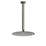 WELS Gun Metal Round 10" SUS Rainfall Shower Head 300mm Ceiling Dropper Arm Set V1233-A511300GMKSR110GM