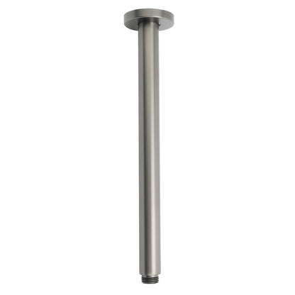 WELS Gun Metal Round 12" SUS Rainfall Shower Head 300mm Ceiling Dropper Arm Set V1233-A511300GMKSR112GM