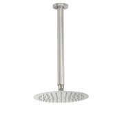 Brushed Nickel Round 8" Shower Rain Head + 300mm Brass Ceiling Dropper Arm Set V1233-A511300NKSR108N