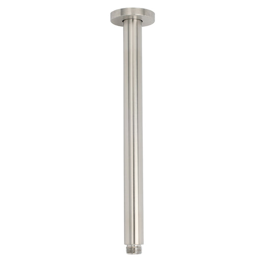 Brushed Nickel Round 8" Shower Rain Head + 300mm Brass Ceiling Dropper Arm Set V1233-A511300NKSR108N