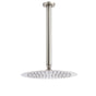 Brushed Nickel Round 10" Shower Rain Head + 300mm Brass Ceiling Dropper Arm Set V1233-A511300NKSR110N