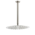 Brushed Nickel Round 12" Shower Rain Head + 300mm Brass Ceiling Dropper Arm Set V1233-A511300NKSR112N