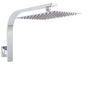 WELS Chrome Square 10" Thin Rainfall Shower Head + Brass Gooseneck Wall Arm Set V1233-A602KSS110