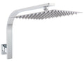 Chrome Square 12" Large Rainfall Shower Head Rose Brass Gooseneck Wall Arm Set V1233-A602KSS112