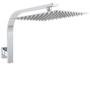 Chrome Square 12" Large Rainfall Shower Head Rose Brass Gooseneck Wall Arm Set V1233-A602KSS112