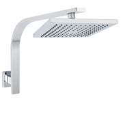 WELS ABS 200mm Square Rain Shower Head & Brass Gooseneck Wall Arm Set WATERMARK V1233-A602SS0801