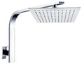 WELS 10" 7.5L/m Chrome Square Rain Shower Head Brass Gooseneck Wall Arm Set V1233-A602SS1001